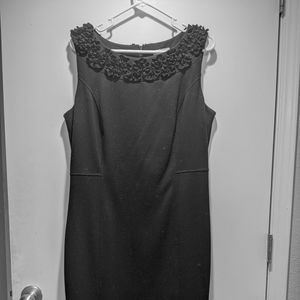 Black Dress with Ruffle Accents